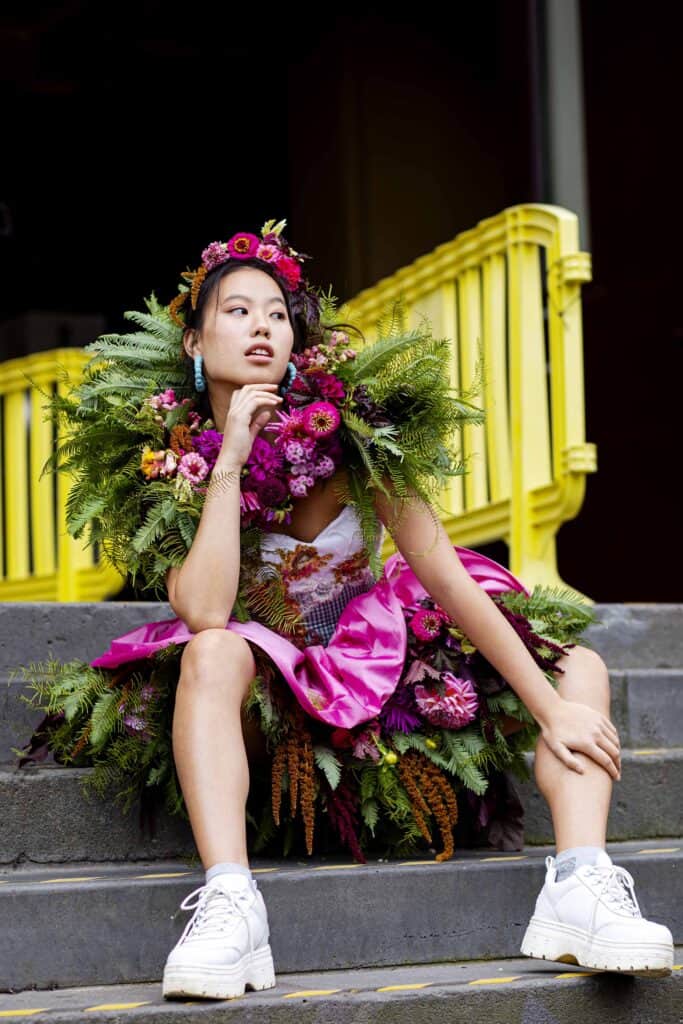 Floral fashion designer - Julia Rose at Melbourne flower show